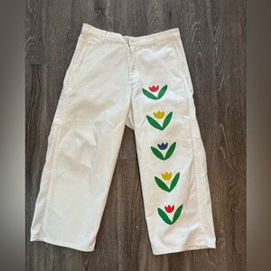 RARE Lisa Says Gah x Birthday Girl hand-painted tulip jeans